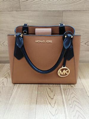 nwt michael kors mk logo pvc kimberly small satchel bag|Michael Kors Kimberly Small Satchel MK Signature Bag Brown .